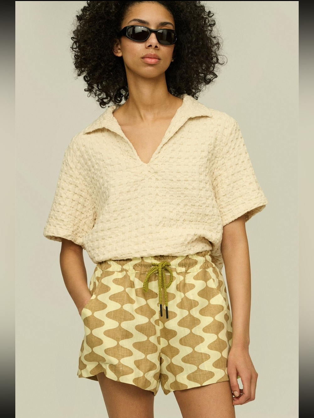 OAS LAUDA DRIZZLE LINEN SHORTS WOMEN’S MEDIUM